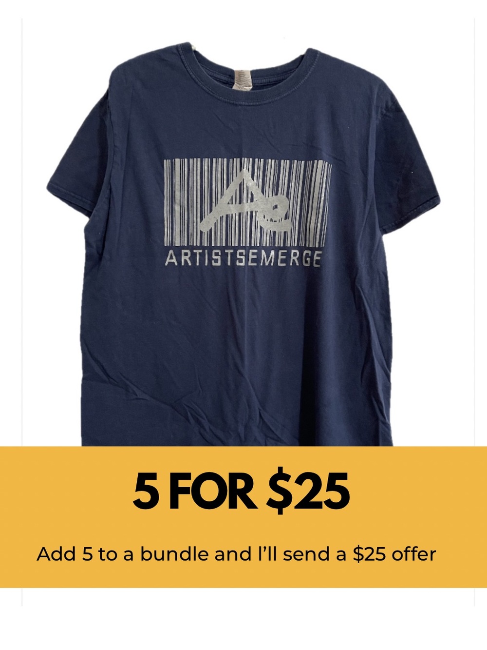 Artists Emerge bar code graphic t-shirt